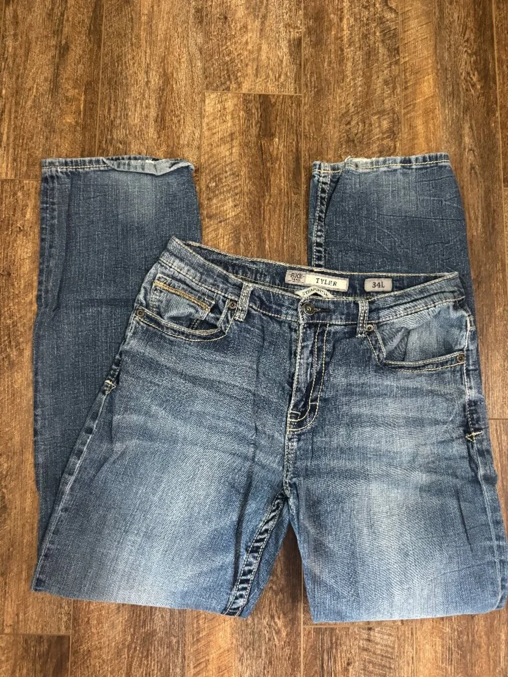 BKE Tyler Straight Leg Medium Wash Faded Denim Jeans Size 34L